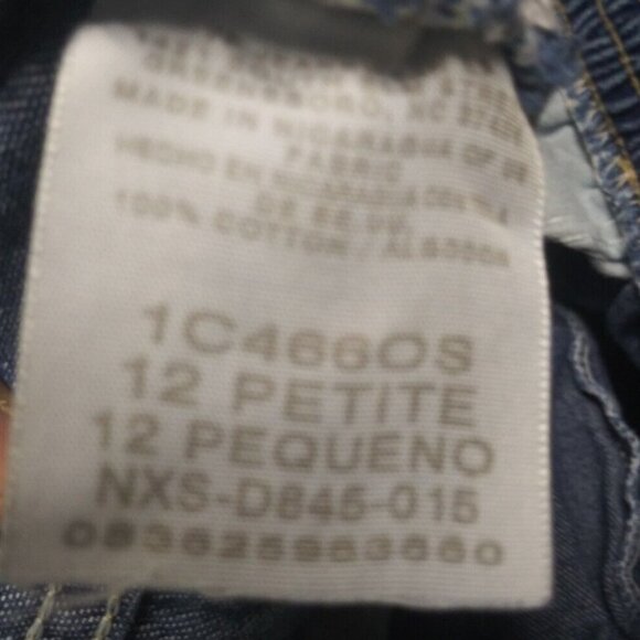 Chic Womens 12P Jeans Pull on Ankle Petite High Rise Blue Elastic Waist Pockets - Picture 5 of 7